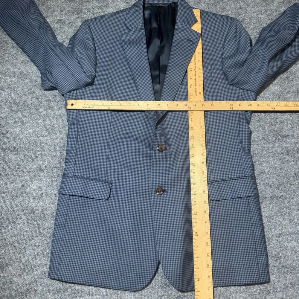 Brook Brothers 346 Fitzgerald Fit Blue Plaid Check Wool Blazer Men's Size‎ 41R